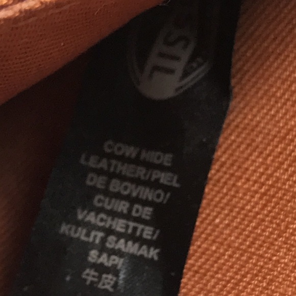 Fossil color block tan red trifold wallet clutch - Picture 7 of 12